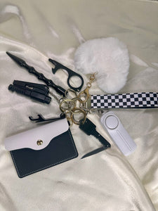 Checkered Safety Keychain