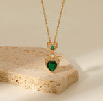 Load image into Gallery viewer, Emerald Heart Necklace
